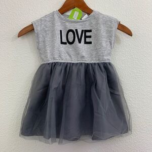 NWT Girls 2T Crazy 8 Sleeveless Love Print Dress Tutu Gray Toddler Outfit